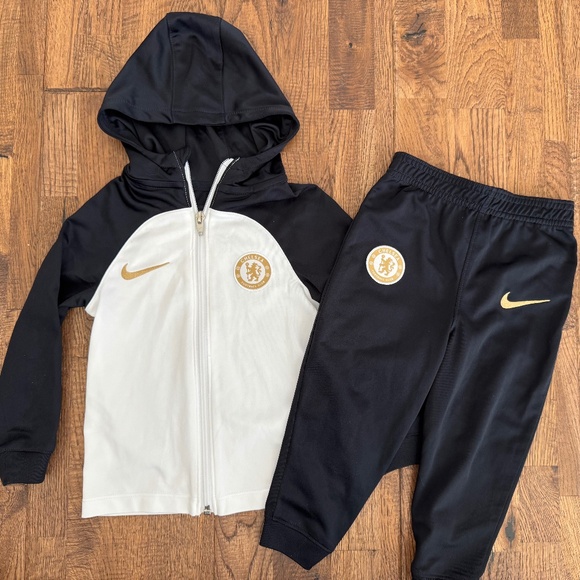 Nike Chelsea Strike Tracksuit FC Navy White Hoodie Pants Baby Size 18-24 Months - Picture 1 of 10